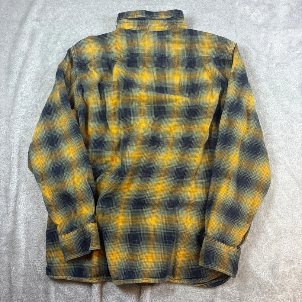 Levi's Shirt Mens Medium Relaxed Fit Plaid Flannel Yellow Black Long Sleeve